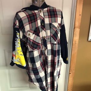 FREE PEOPLE Plaid Hooded Tunic